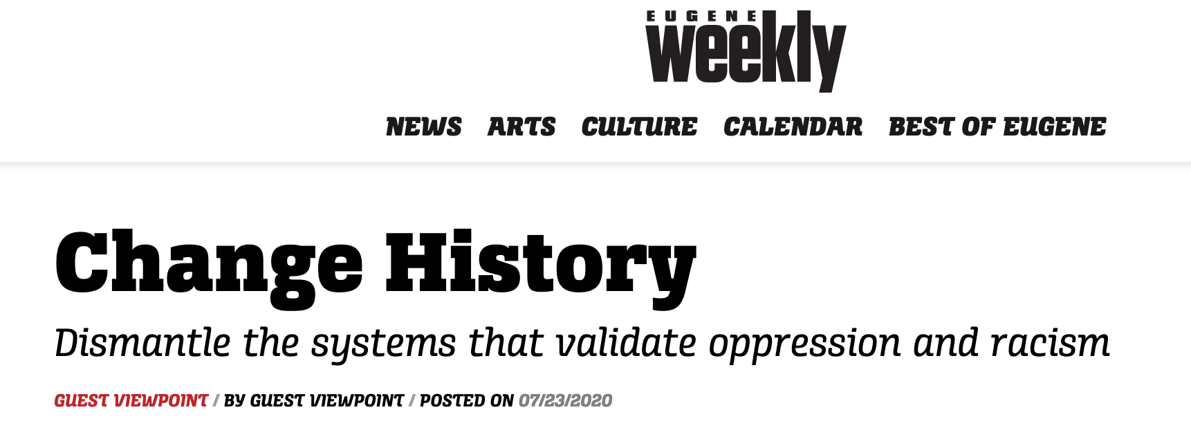 Eugene Weekly Change History Community Rights Us